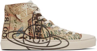 Vivienne Westwood Beige High Top Plimsoll Sneakers In Aw24-c303