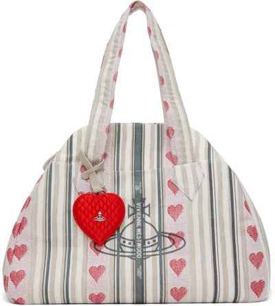 Vivienne Westwood Beige Large Archive Yasmine Hand Bag In C301 Multicolor
