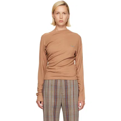 Vivienne Westwood Beige Long Sleeve Hebo T-shirt In D401 Cardboard