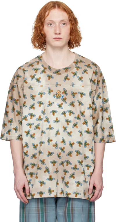 Vivienne Westwood Beige Overdye Orb Rescue T-shirt In Ss25-c302