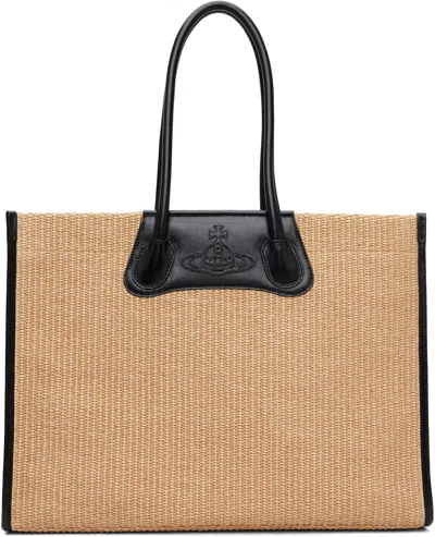 Vivienne Westwood Beige Troy Tote In Brown