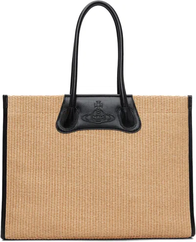 Vivienne Westwood Beige Troy Tote In Brown