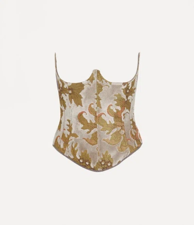 Vivienne Westwood Bella Cupless Corset Carpet Velvet 42 Women In Gold
