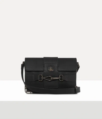 Vivienne Westwood Bella Flap Crossbody Aniline Leather Black-gunmetal