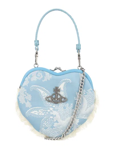 Vivienne Westwood Bella Heart Frame Purse Mini Bag In Blue Coral