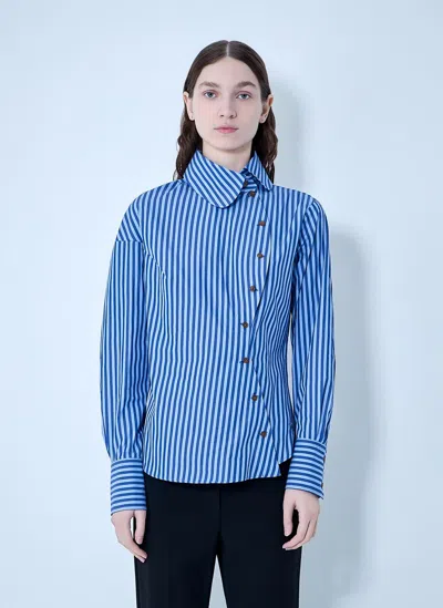 Vivienne Westwood Bella Asymmetrical-fastening Striped Shirt In Blue