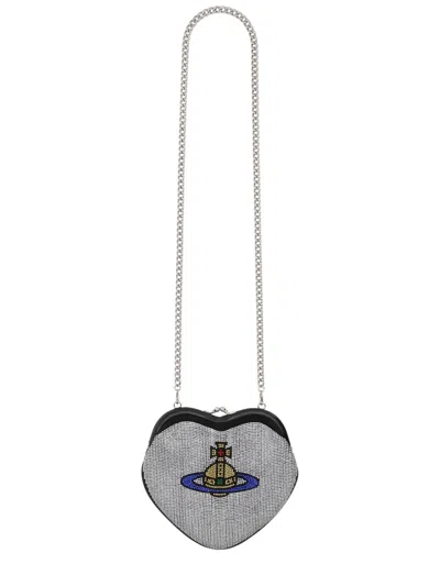 Vivienne Westwood "belle Heart" Bag In Silver
