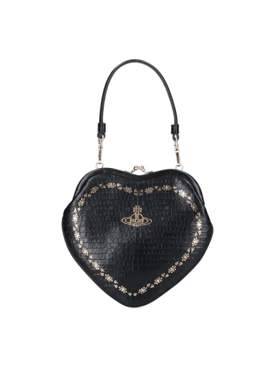Vivienne Westwood Belle Heart Bag In Black