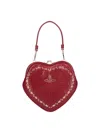 Vivienne Westwood Belle Heart Frame Crocodile-effect Tote Bag In Red