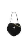 Vivienne Westwood Heart-shaped Crossbody Bag In Smooth Lambskin Leather In Black