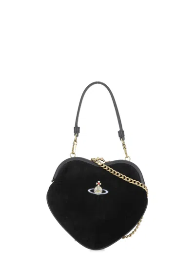Vivienne Westwood Belle Heart Frame Bag In Black