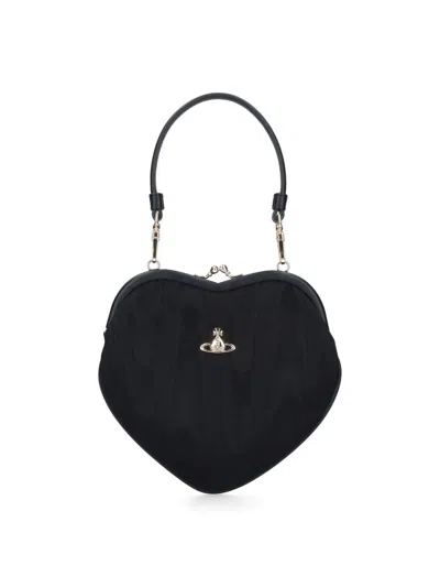 Vivienne Westwood "belle Heart Frame" Bag In Black