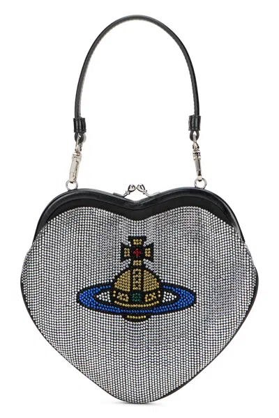 Vivienne Westwood Belle Heart Frame Bag In Silver