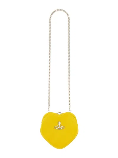 Vivienne Westwood "belle" Heart Frame Bag In Yellow