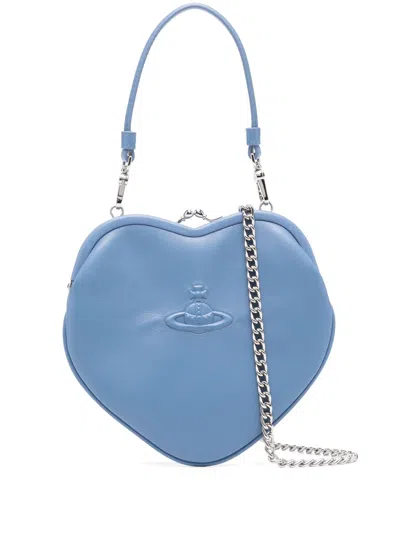Vivienne Westwood Belle Heart Frame Clutch Bag In Blue