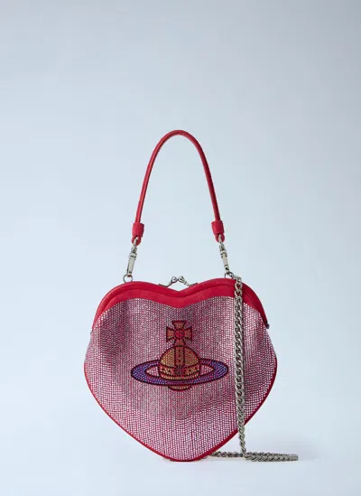 Vivienne Westwood Belle Heart Frame Clutch Bag In Red