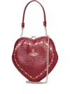Vivienne Westwood Belle Heart Frame Crocodile-effect Tote Bag In Red