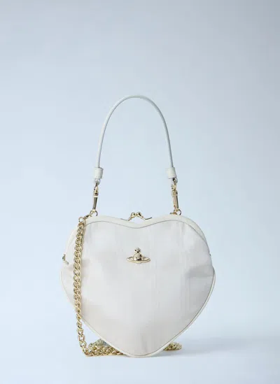 Vivienne Westwood Belle Heart Frame Handbag In White