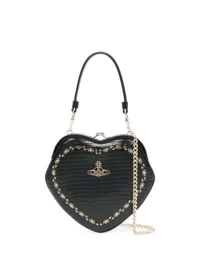 Vivienne Westwood Belle Heart Frame Purse Bags In Black