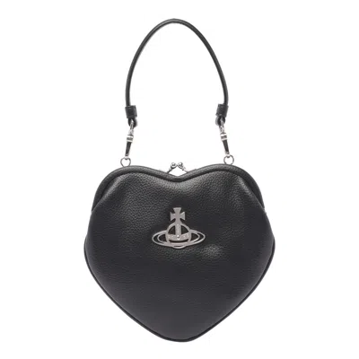 Vivienne Westwood Belle Heart Frame Faux Leather Bag In Black