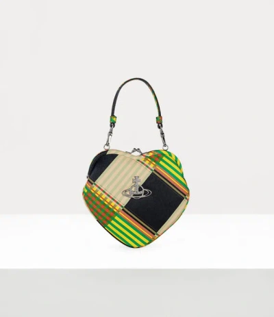 Vivienne Westwood Belle Heart Frame Purse In Combat-tartan