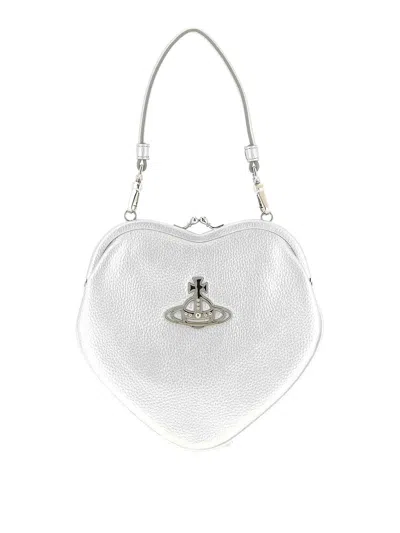 Vivienne Westwood Belle Heart Frame Purse Handbag In Silver