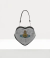 Vivienne Westwood Belle Heart Frame Purse Hotfix Diamante Silver In Gray