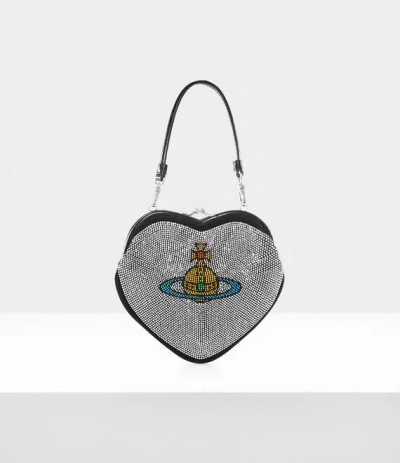 Vivienne Westwood Belle Heart Frame Purse Hotfix Diamante Silver