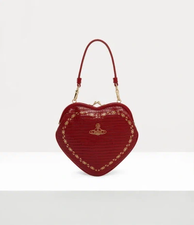 Vivienne Westwood Belle Heart Frame Purse Mini Croc-embos Foil Red One Size Women