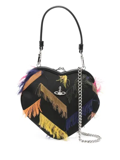 Vivienne Westwood Belle Heart Frame Tote Bag In Black