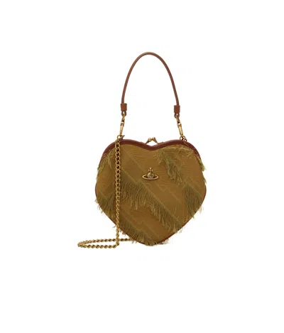 Vivienne Westwood Belle Heart Frame Tote Bag In Brown