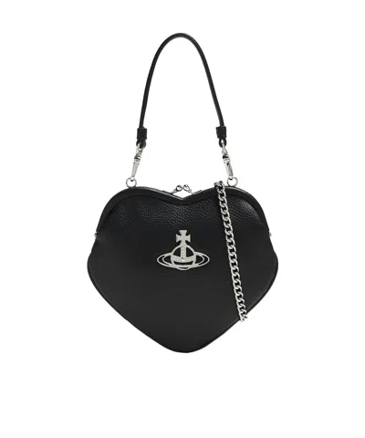 Vivienne Westwood Womens Black Belle Heart Leather Purse In N403 Black