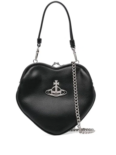 Vivienne Westwood Womens Black Belle Heart Leather Purse In N403 Black