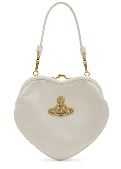 Vivienne Westwood Belle Heart Moiré Top Handle Bag In White