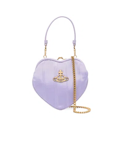 Vivienne Westwood Belle Heart Moiré Tote Bag In Purple