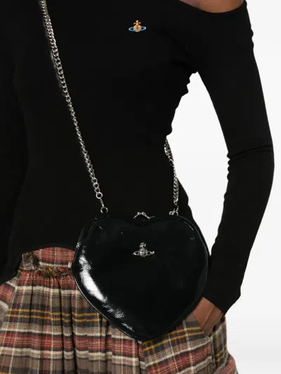 Vivienne Westwood Belle Heart Orb-detail Tote Bag In Black