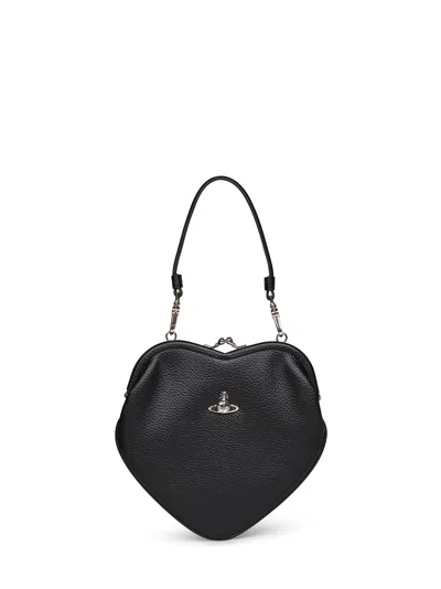 Vivienne Westwood Belle Heart Shoulder Bag In Black