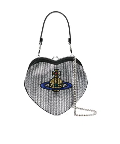 Vivienne Westwood Belle Heart Tote In Gray