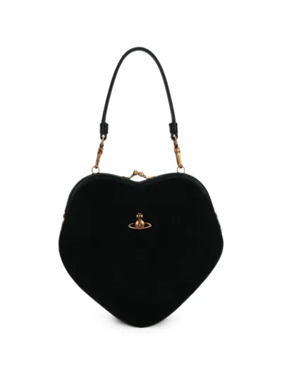 Vivienne Westwood Belle Heart Frame Purse Mohair-effect Black
