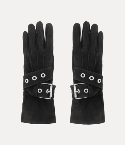 Vivienne Westwood Belt Buckle Gloves Suede Black L Men