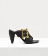 Vivienne Westwood Belt Mule Veget Tanned Leather Black 7-40 Women In Black