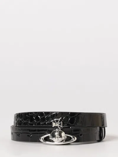 Vivienne Westwood Crocodile-effect Belt In Black
