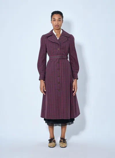 Vivienne Westwood Belted Button-down Trench Coat In Purple