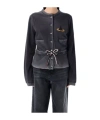 Vivienne Westwood Belted Crewneck Jacket In Black