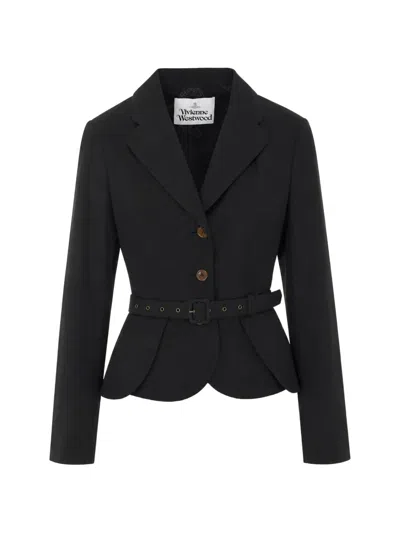 Vivienne Westwood Belted Peplum-hem Jacket In Black