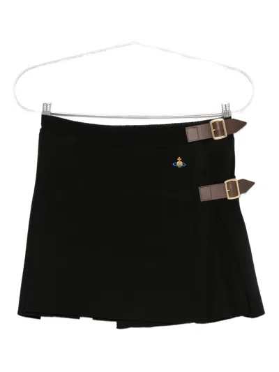 Vivienne Westwood Belted Pleated Mini Skirt In Black
