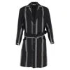 Vivienne Westwood Belted Striped Coat In Wool In Black