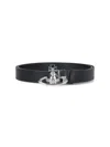 Vivienne Westwood Adjustable Length Smooth Finish Metallic Buckle In Black