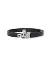 Vivienne Westwood Small Line Orb Buckle Belt In Black
