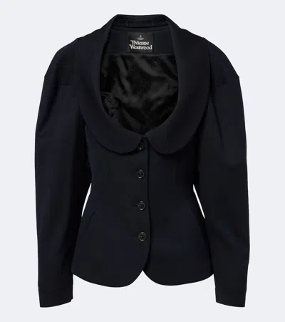 Vivienne Westwood Bergere Blue Rounded Collar Cotton-wool Blazer